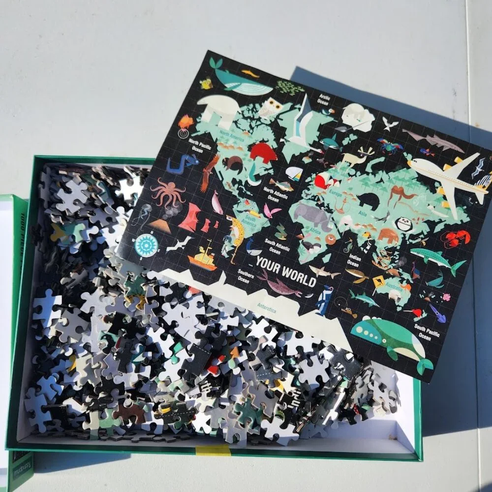 Mudpuppy 1000 Piece Your World Puzzle Map Atlas Inspired by Charley Harper